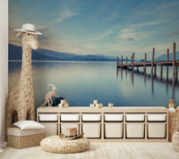 Trees surrounding a tranquil lake.

