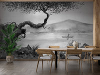 Watercolor Brushstrokes Lakeside View Wallpaper Murals - Giffywalls, A531