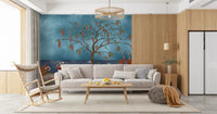 Lakeside Reverie: Cranes & Wisteria Wall Mural