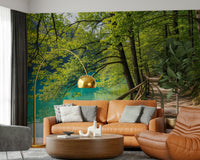 Lakeside Serenity wall mural for a professional workspace backdrop.