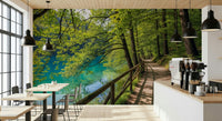Lakeside Serenity wall mural with a soft mist effect in a guest suite.
