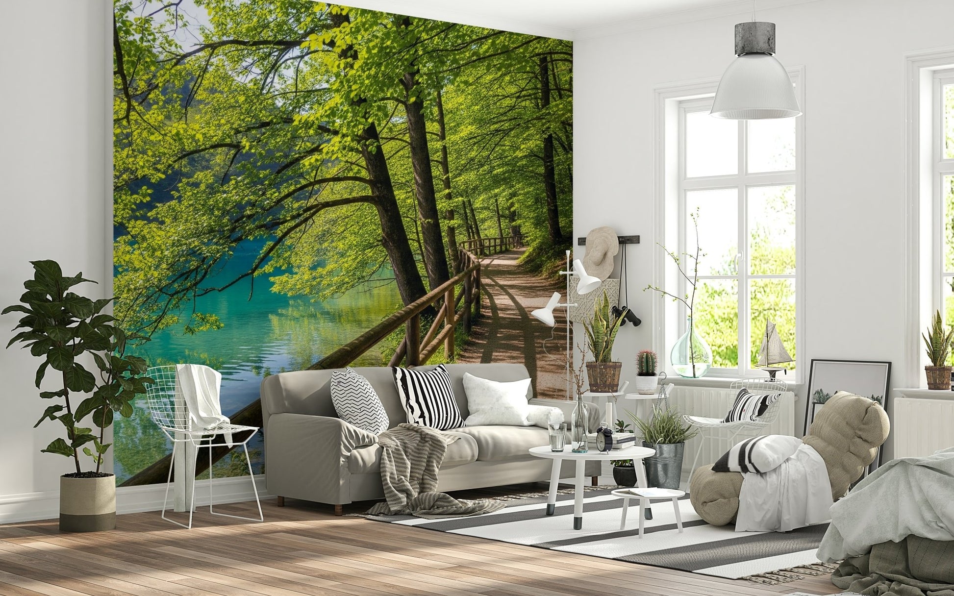 Scenic nature wallpaper featuring a quiet shore for a modern flat.