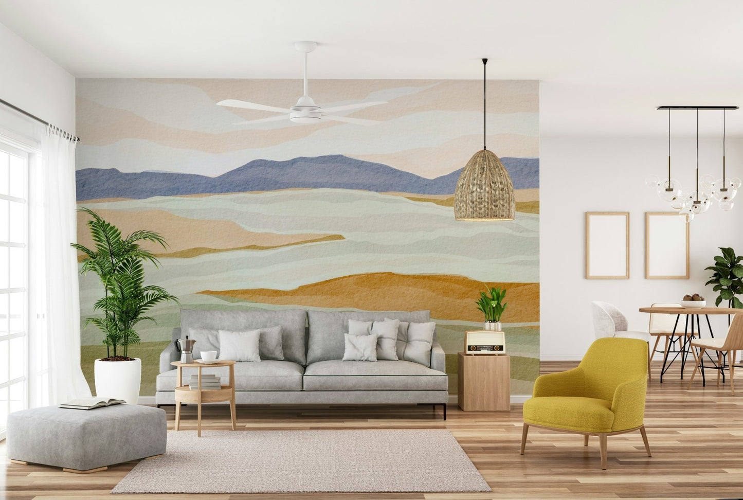 Close-up of scenic landscape wallpaper texture

