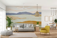 Close-up of scenic landscape wallpaper texture

