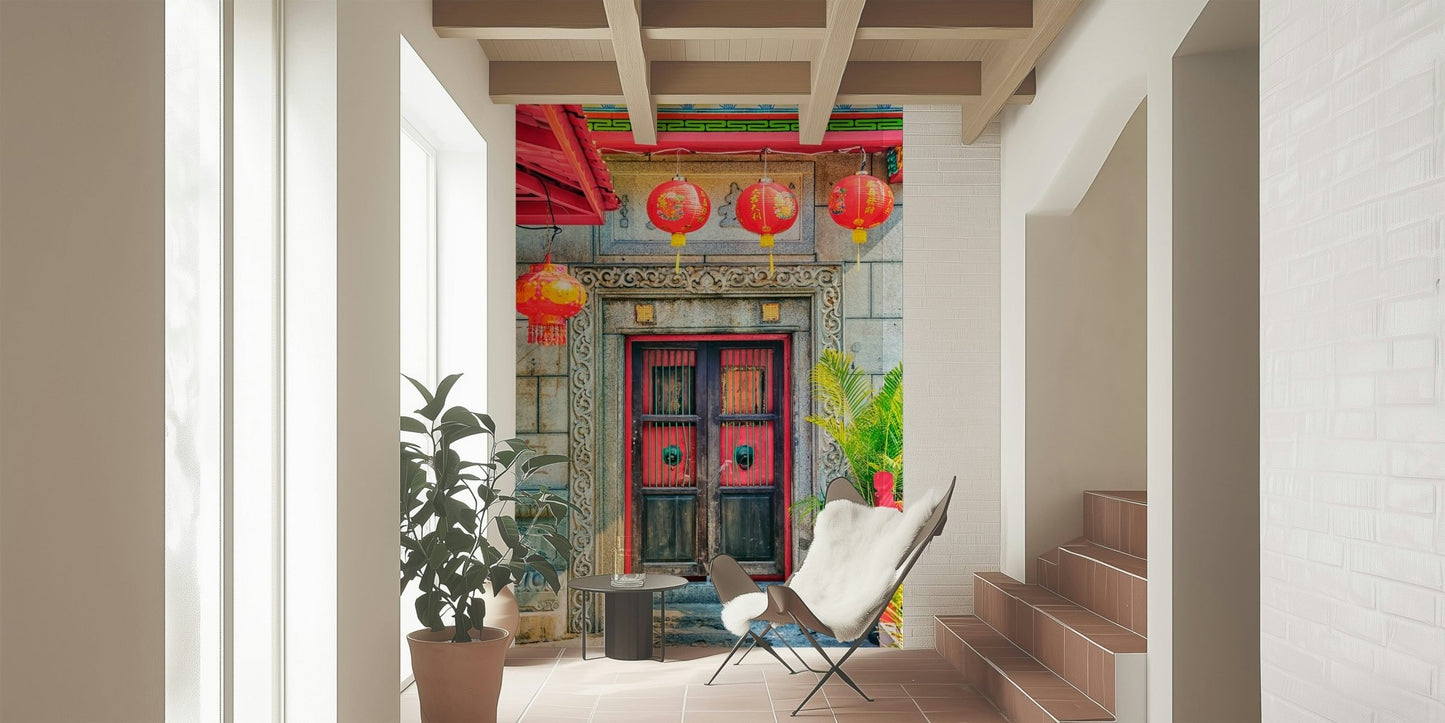 Cultural sanctuary portal Lantern Entrance wallpaper for walls., GD7456