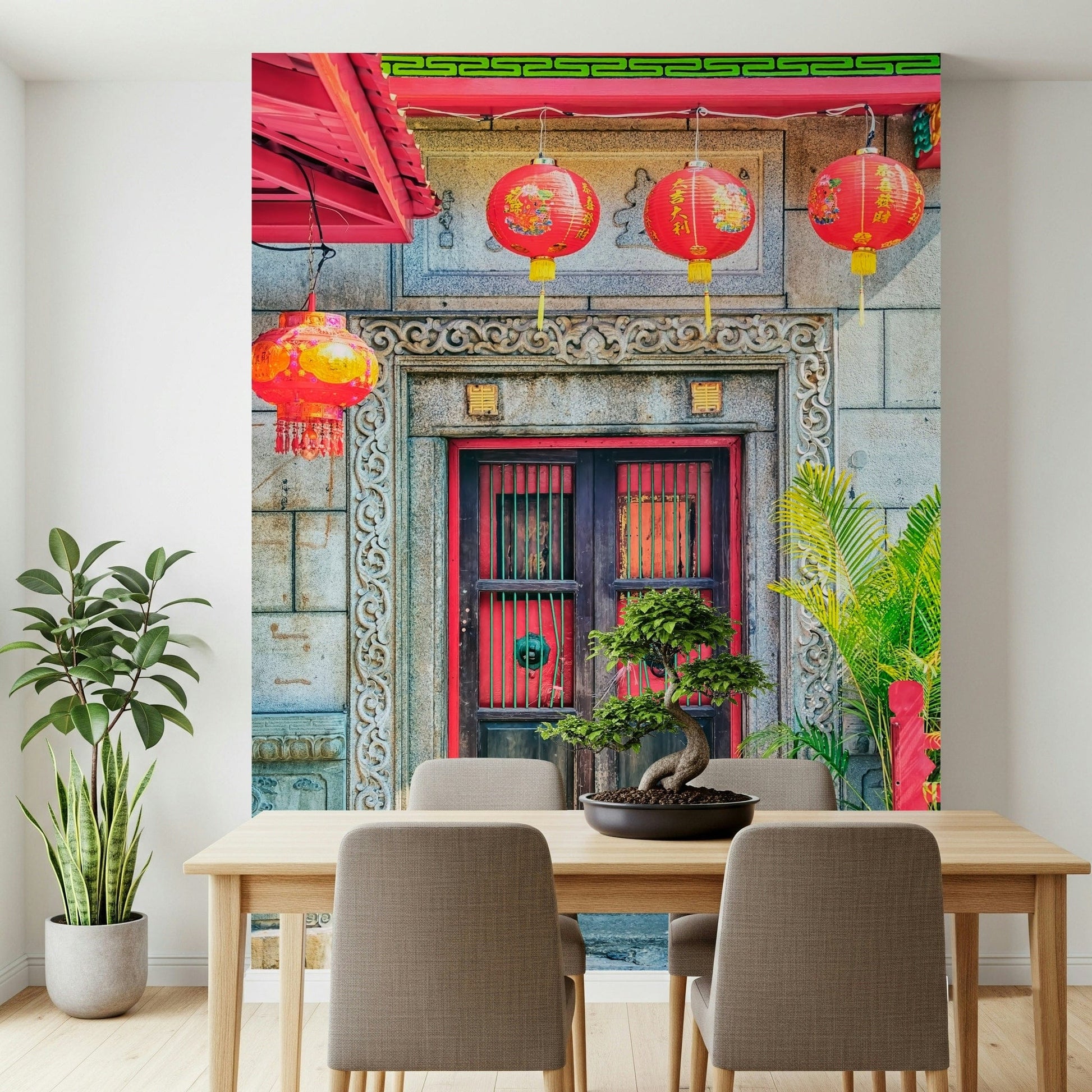 Ornate granite carving Lantern Entrance wallpaper for walls., GD7456
