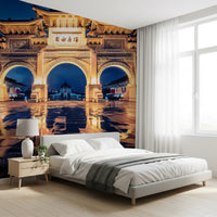 Traditional architecture of Taipei city mural.