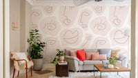 Human face line art wall mural
 AB-16