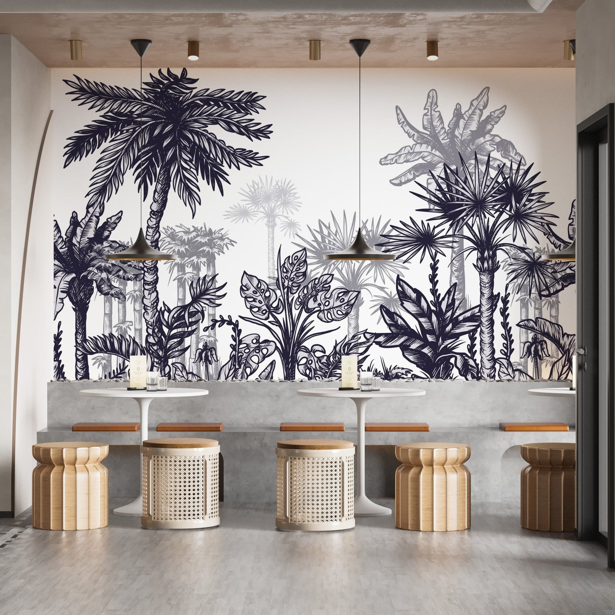 Oversized tropical tree wallpaper mural A250
