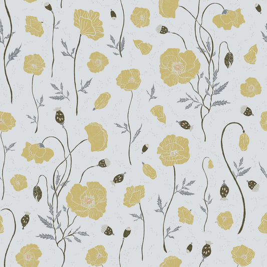 Poppies Garden Golden and Gray
