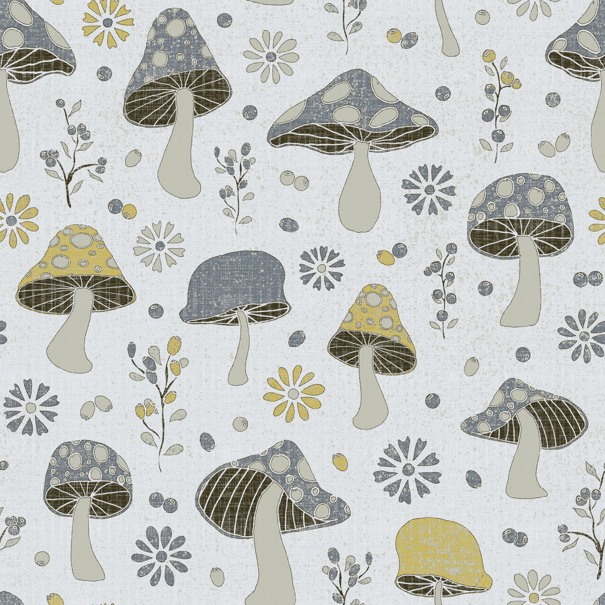 Golden and Gray Mushrooms in your room — zoomed