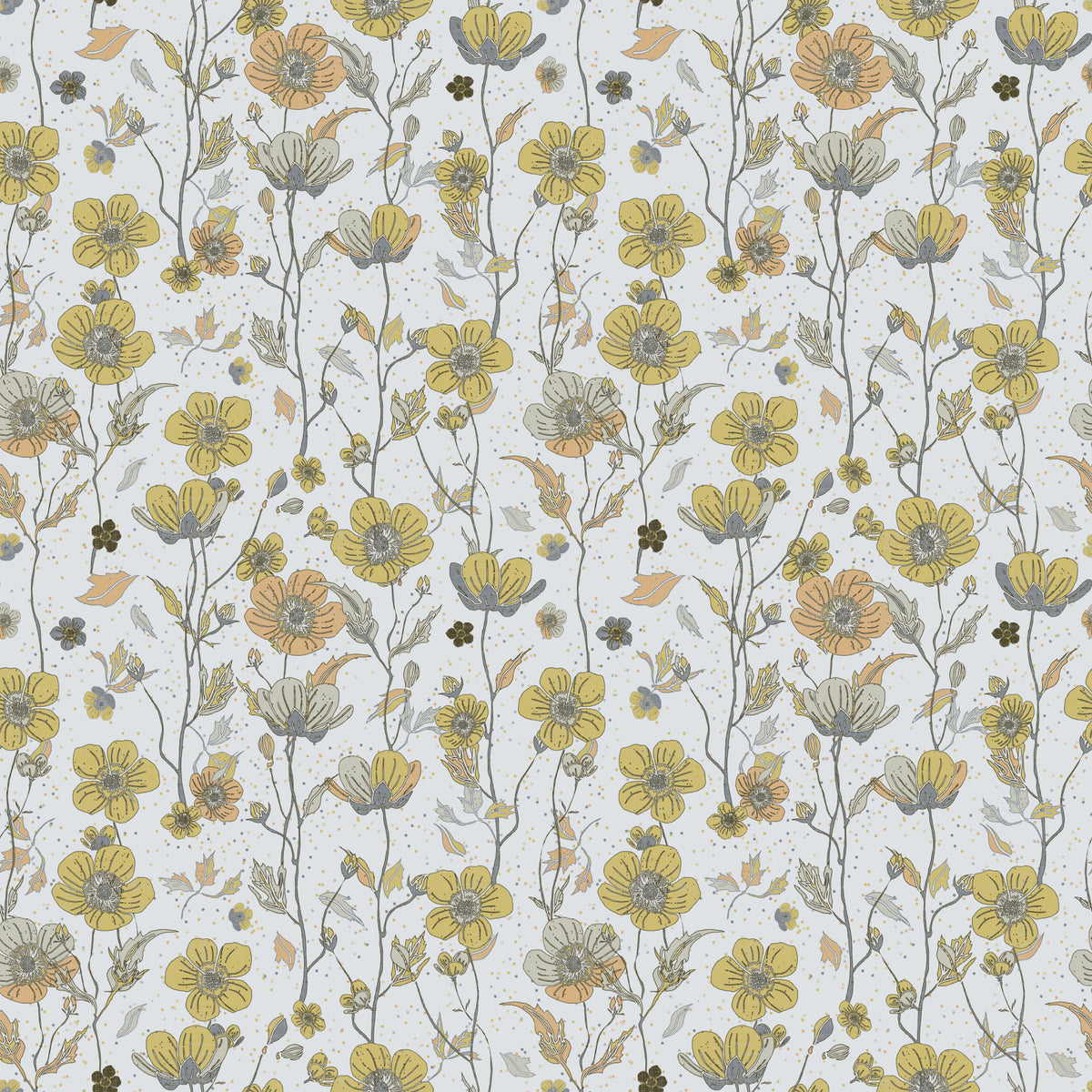 Buttercups Garden Golden and Gray