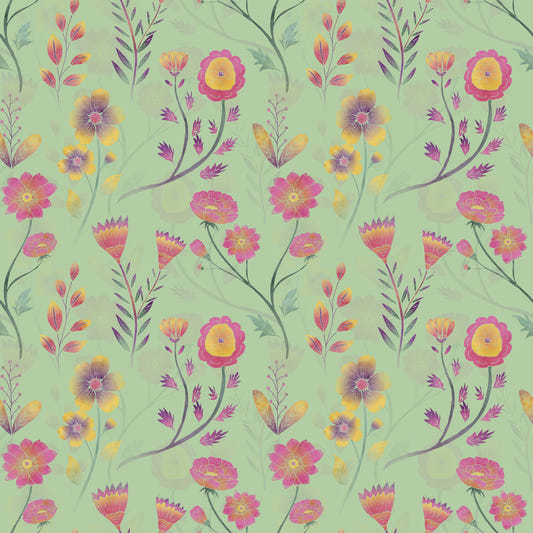 Luminous Floral Whispers Teal