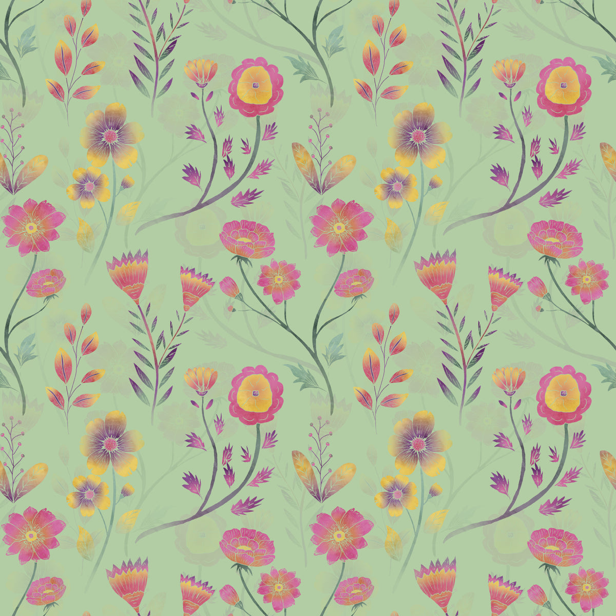 Luminous Floral Whispers Teal