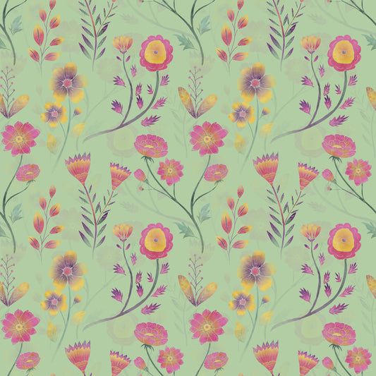 Luminous Floral Whispers Teal