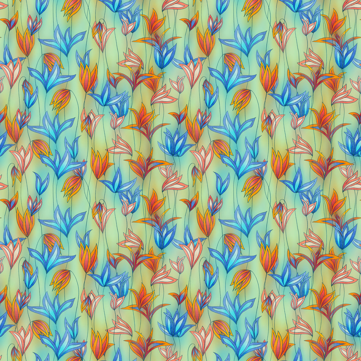 Big Bold Wildflowers Green