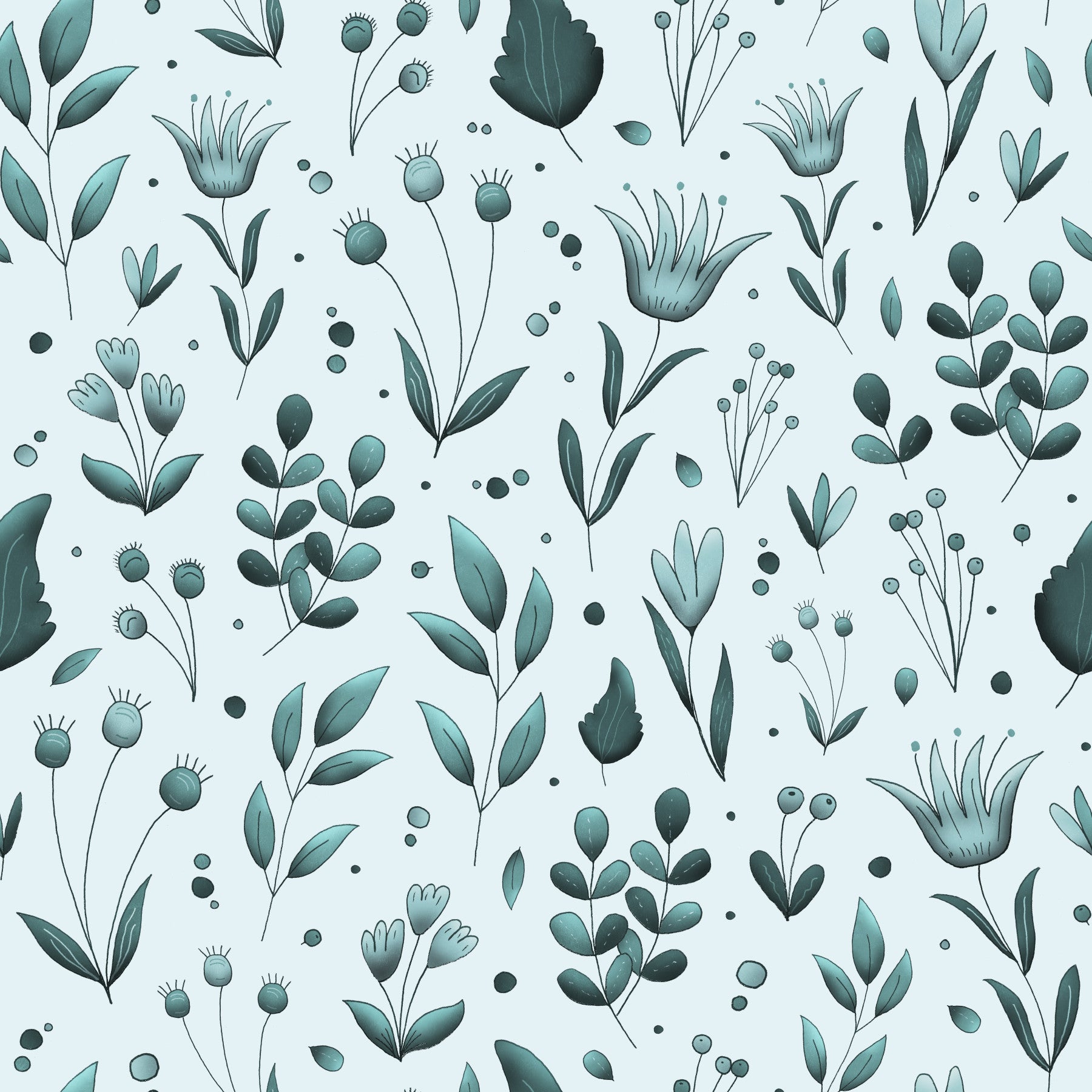Serene Teal Garden