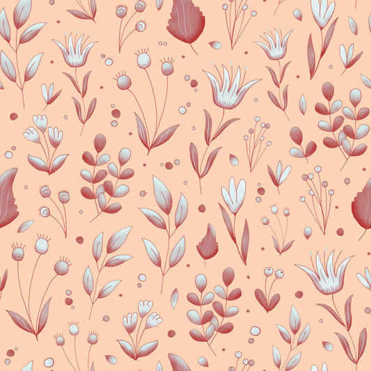Serene Peach Tropical Garden