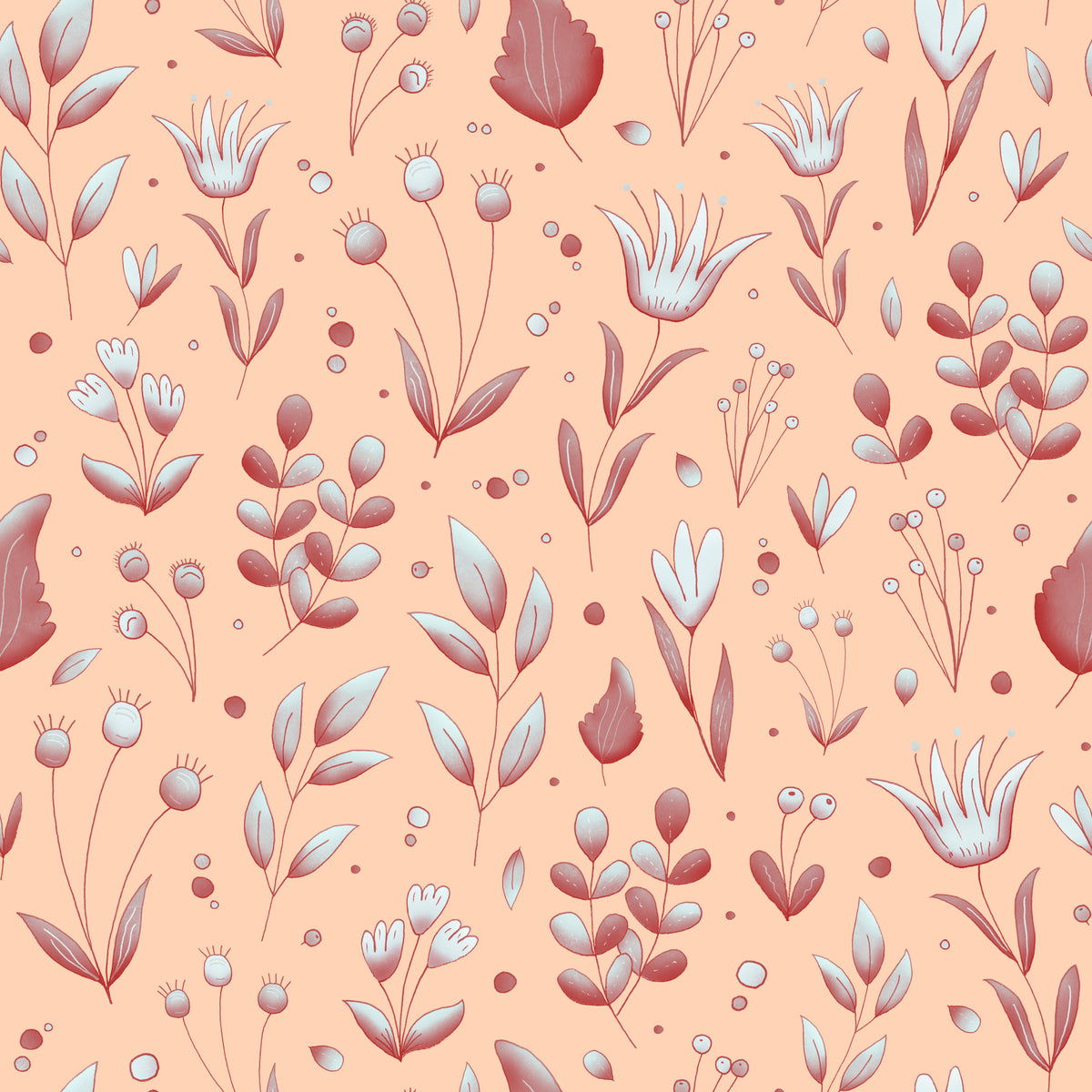 Serene Peach Tropical Garden in your room — zoomed