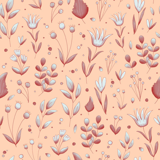 Serene Peach Tropical Garden