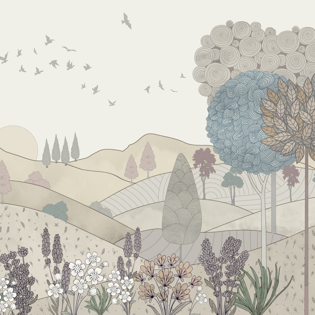 Serene Countryside Dreamscape Wallpaper