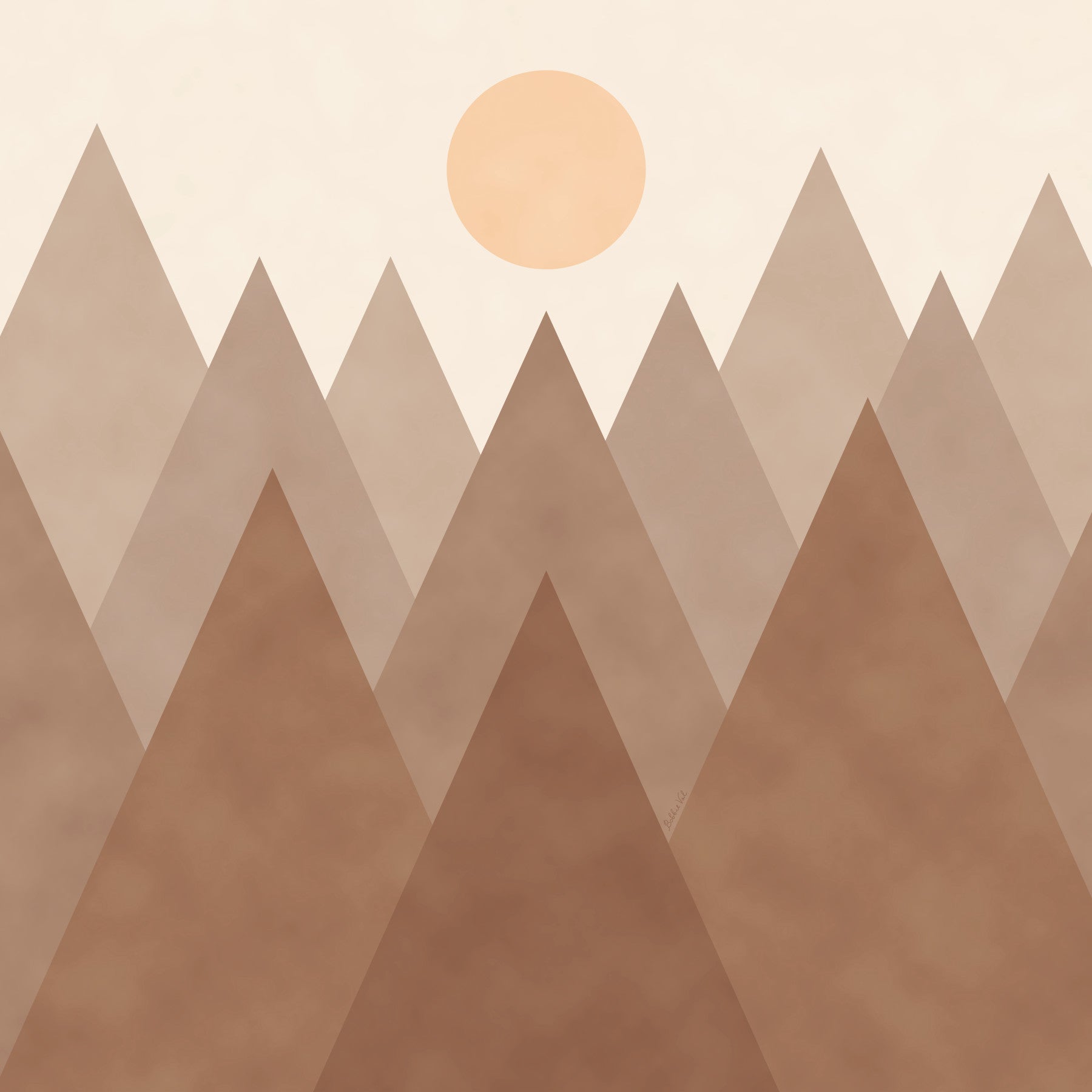 Neutral Brown Geometric Mountains