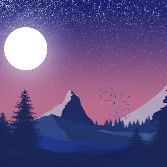 The cold mountains by winter