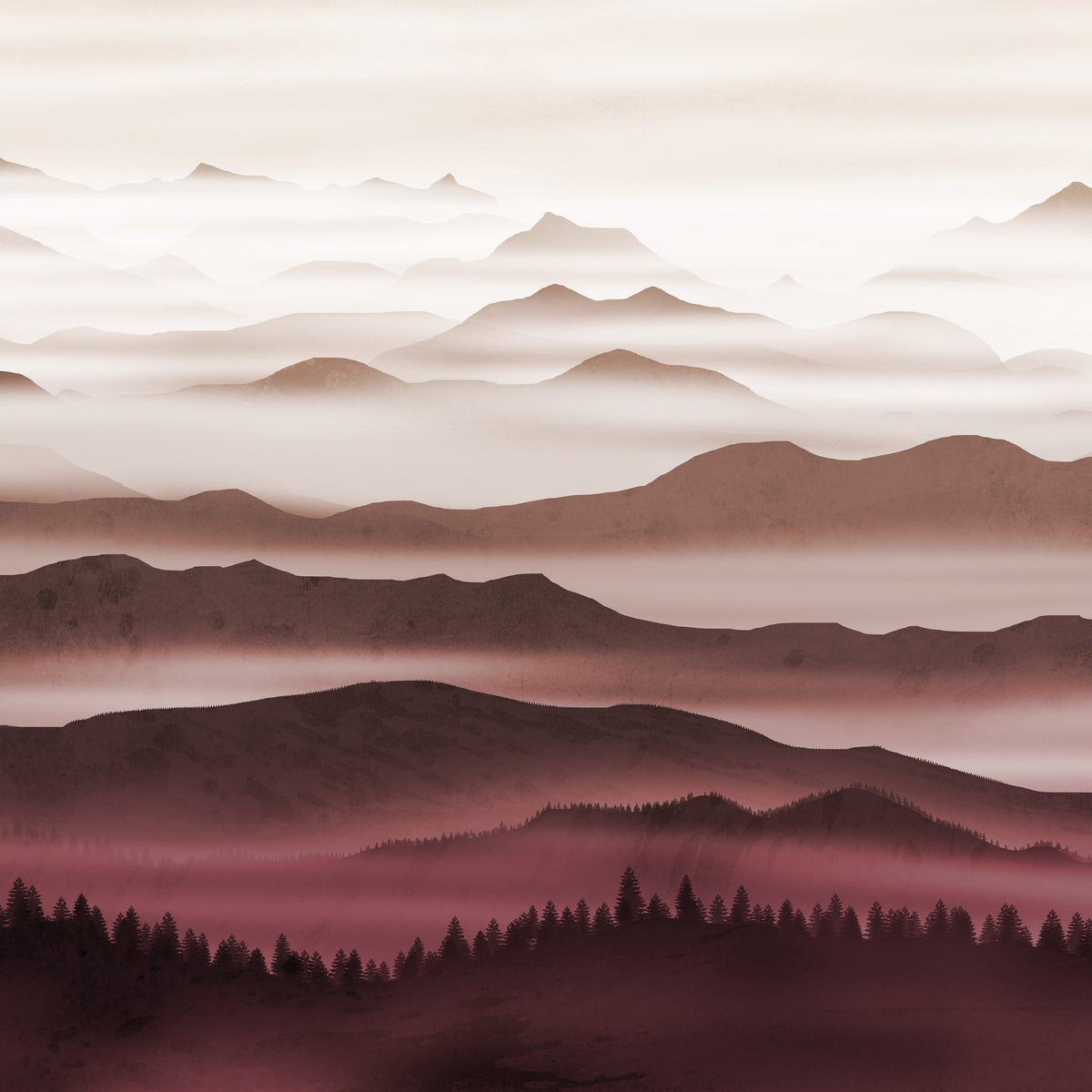 Burgundy Mountain Haze in your room — zoomed