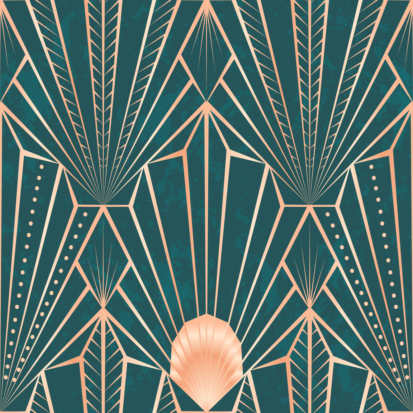 Art Deco Teal & Rose Gold Geometric - The New Twenties