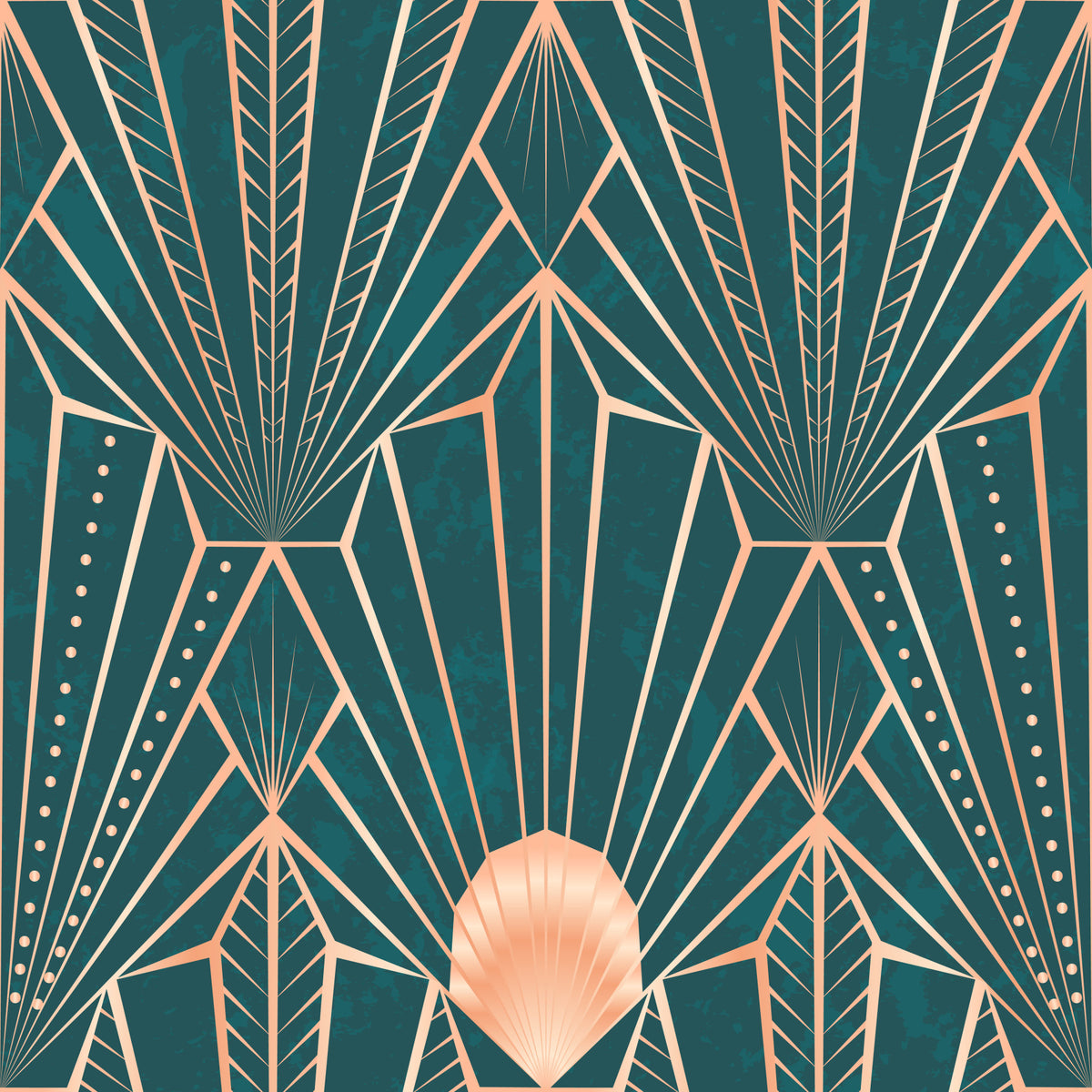 Art Deco Teal & Rose Gold Geometric - The New Twenties