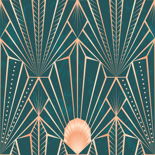 Art Deco Teal & Rose Gold Geometric - The New Twenties