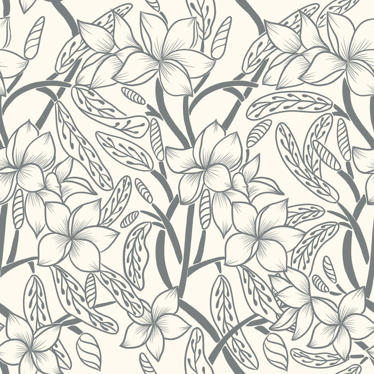 Floral Stillness - Black