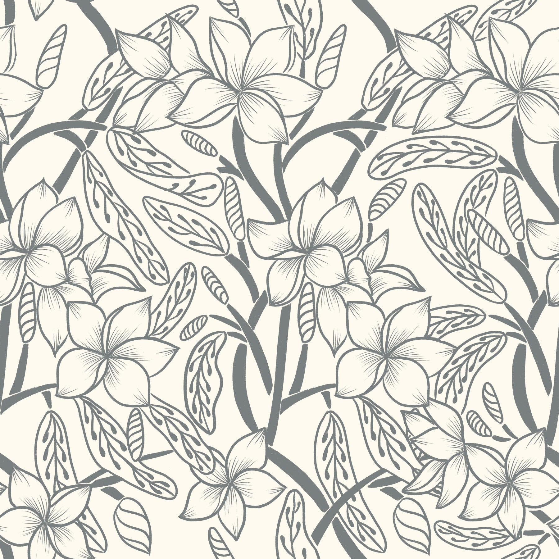 Floral Stillness - Black
