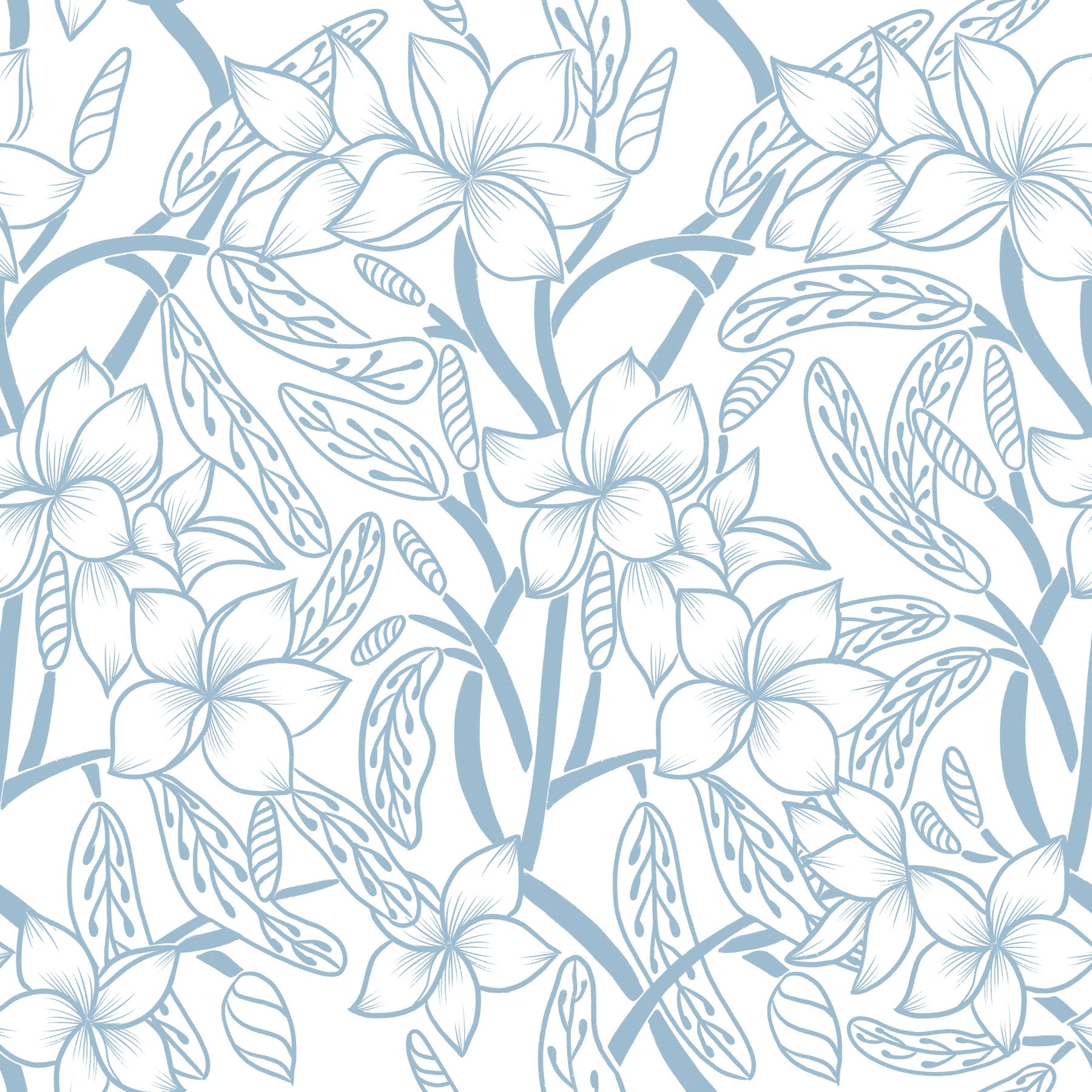 Floral Stillness - Light Blue