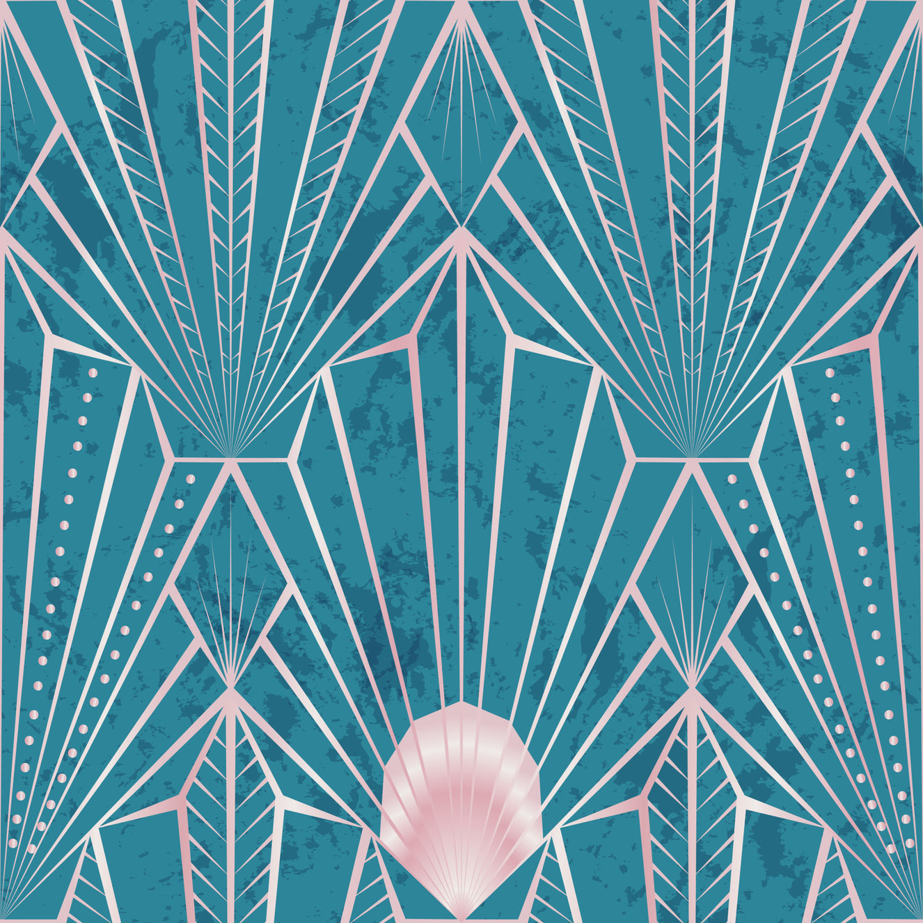 Art Deco Teal & Rose Gold Radiant - The New Twenties