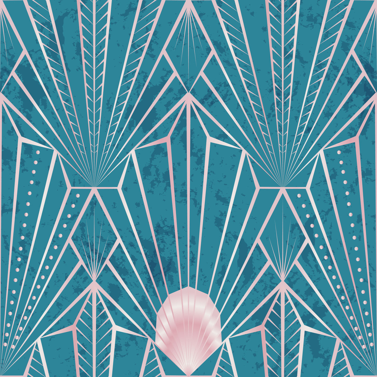 Art Deco Teal & Rose Gold Radiant - The New Twenties