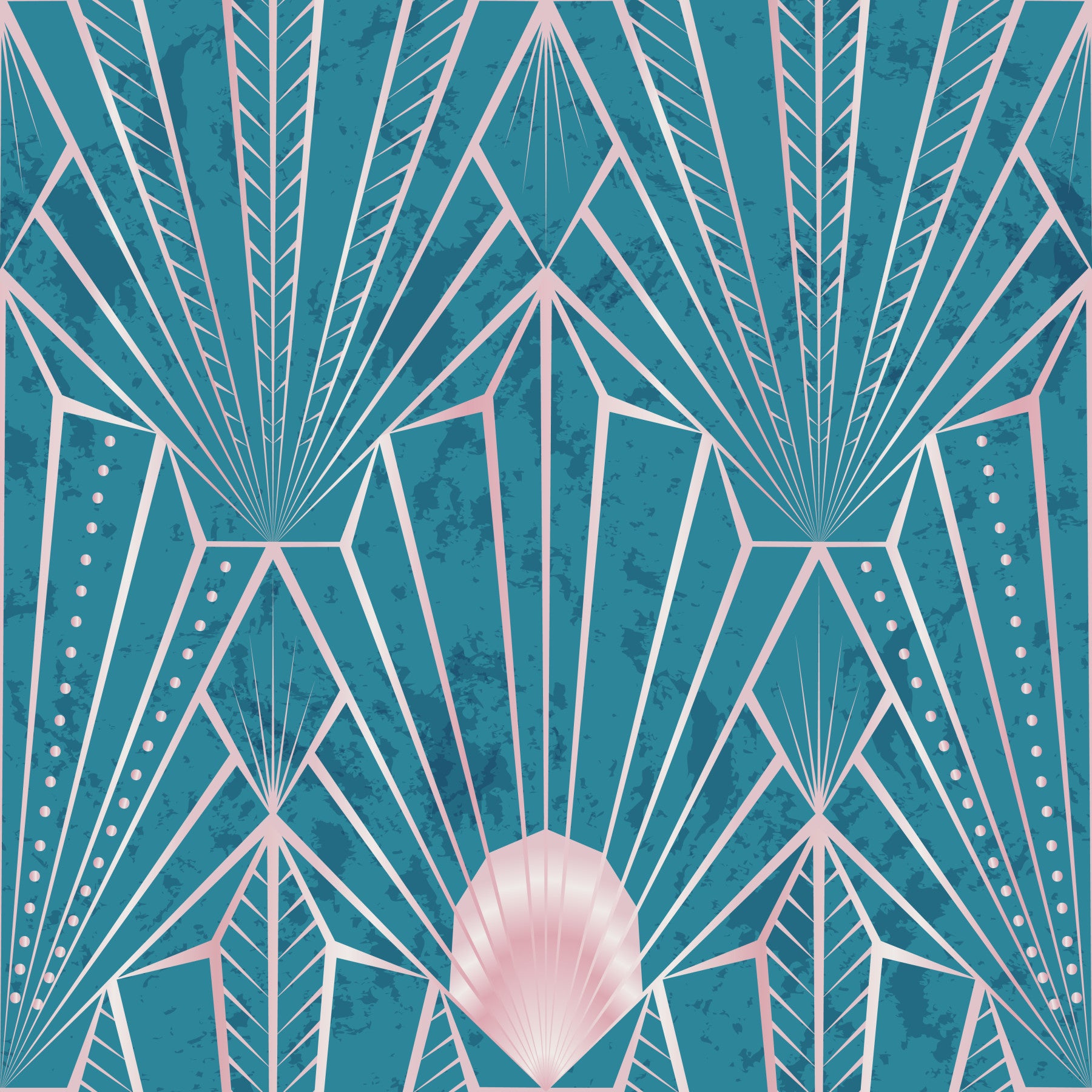 Art Deco Teal & Rose Gold Radiant - The New Twenties