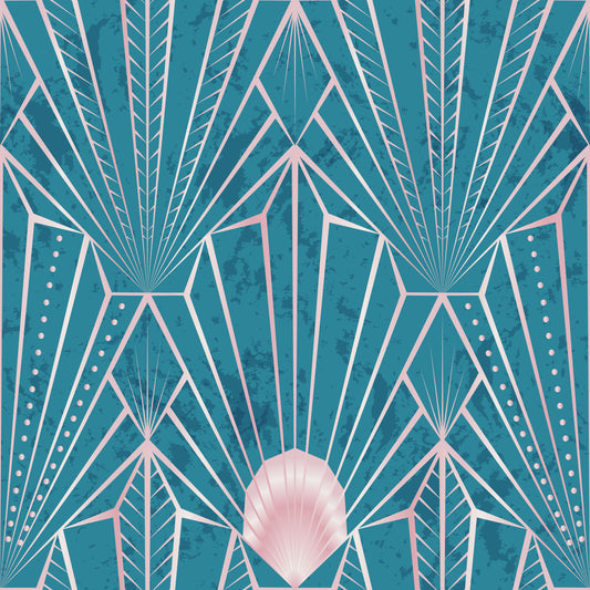 Art Deco Teal & Rose Gold Radiant - The New Twenties