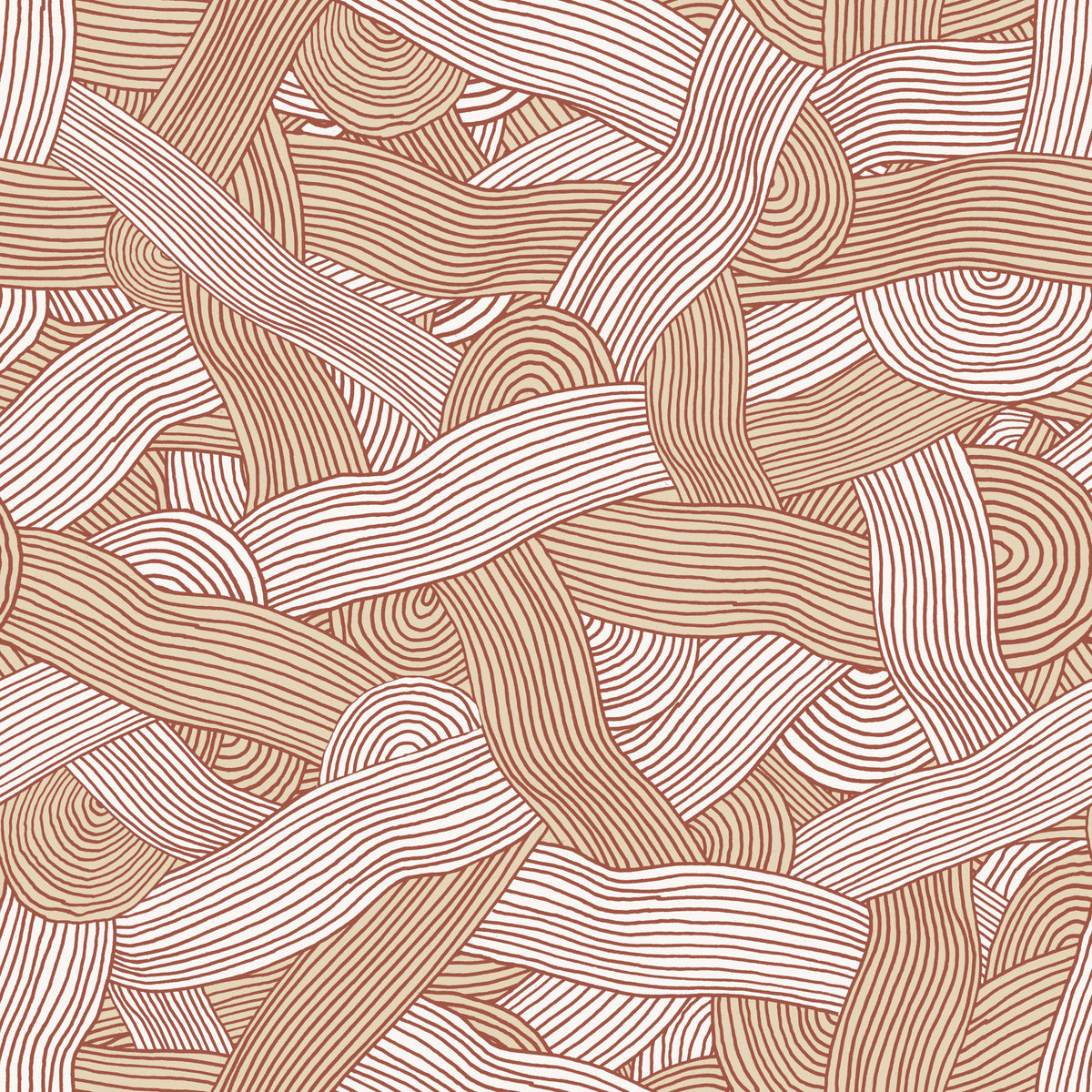 Cozy Cream Abstract Stripes in your room — zoomed
