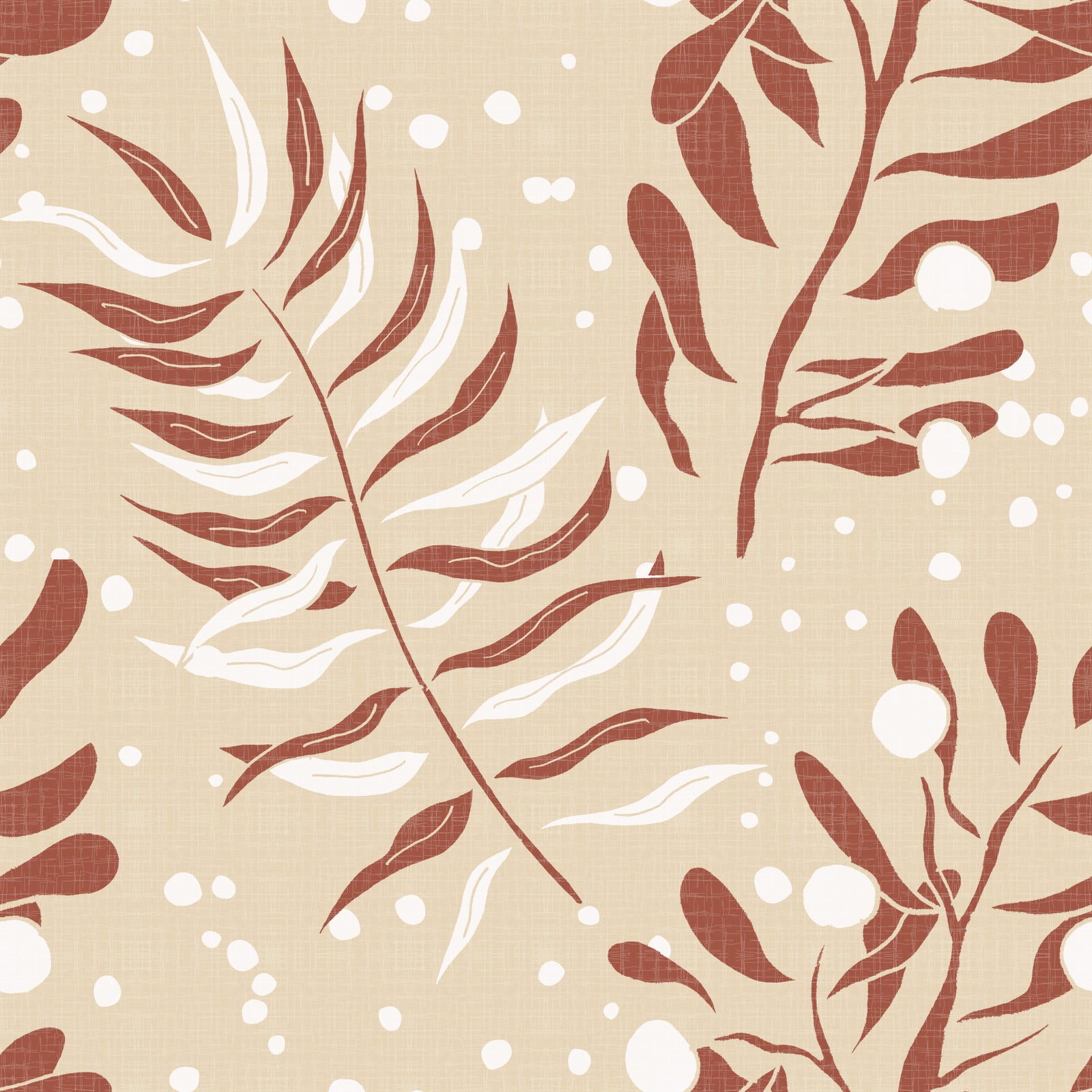 Cozy Cream Palm Leaves