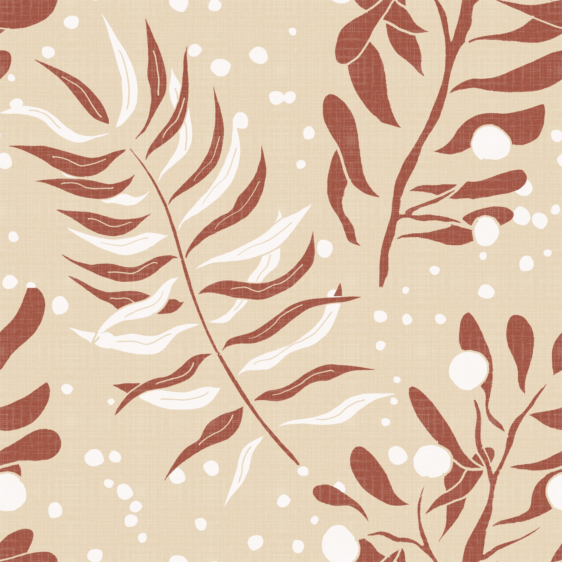 Cozy Cream Palm Leaves