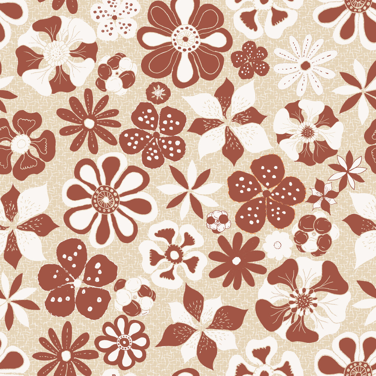 Cozy Cream Maximalist Faced Flowers in your room — zoomed