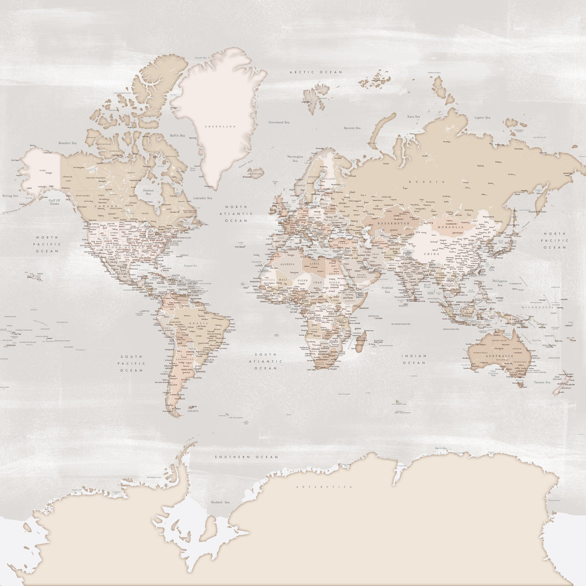 Rustic World Map Wallpaper in your room — zoomed