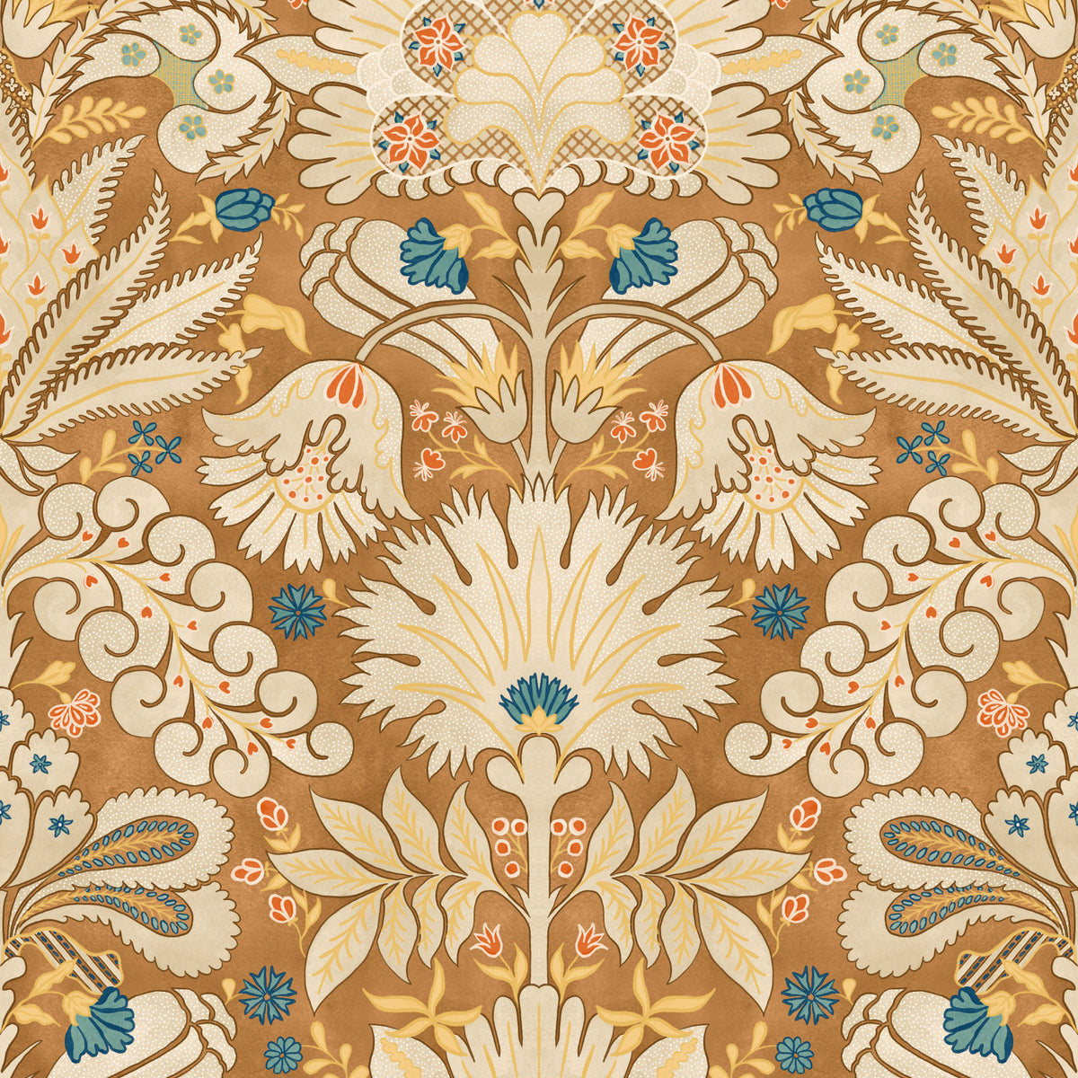 Botanic Damask Cream Rust
