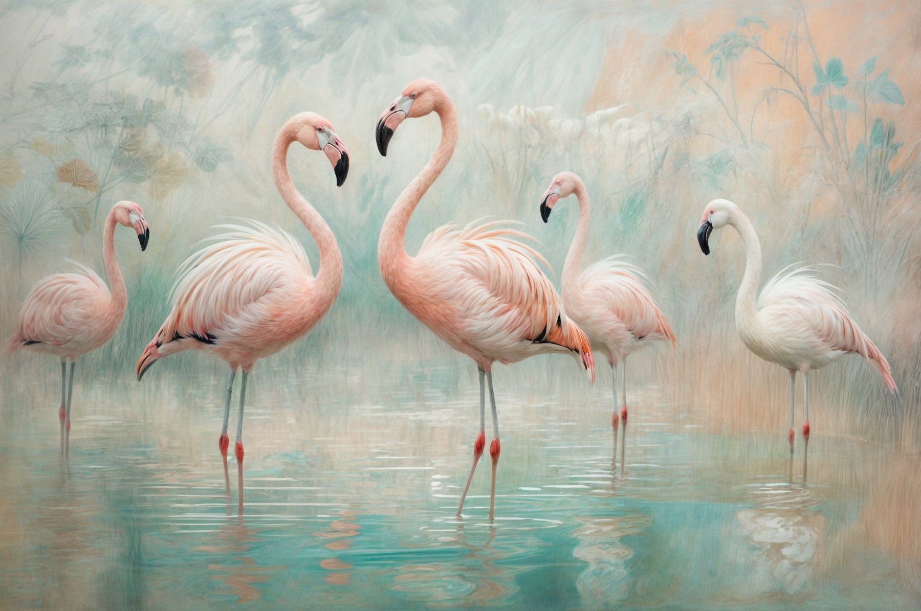 Serene Flamingo Lagoon