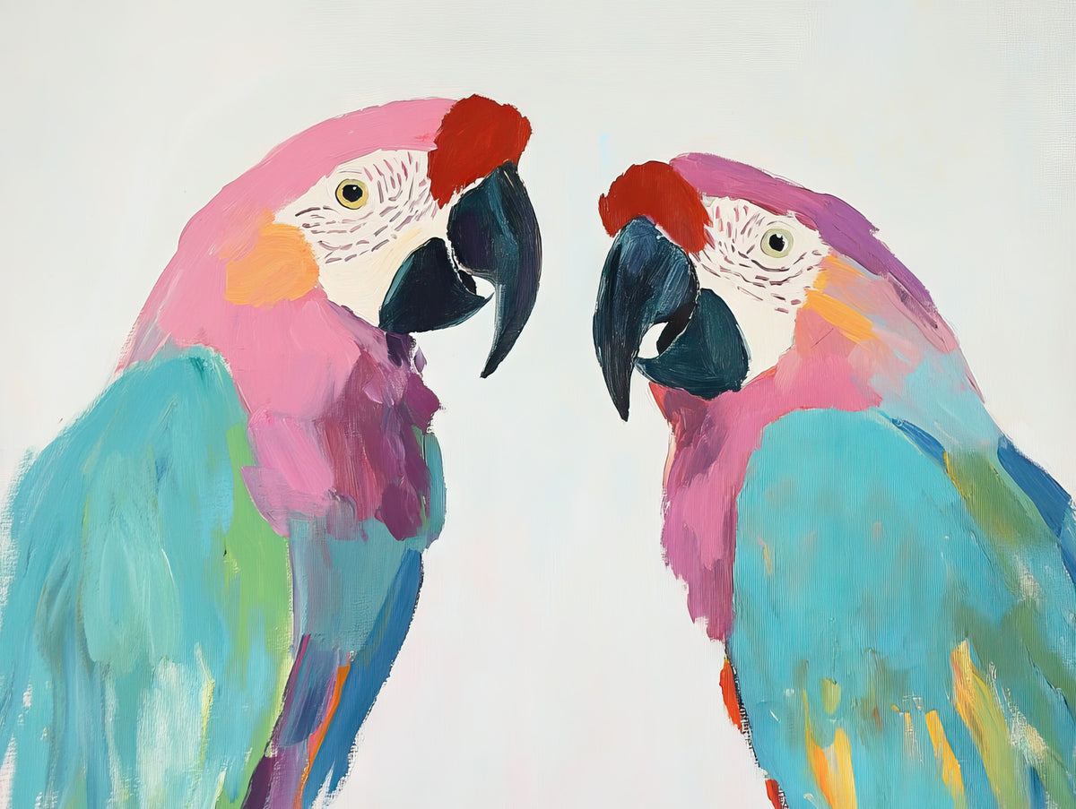 Macaws in your room — zoomed