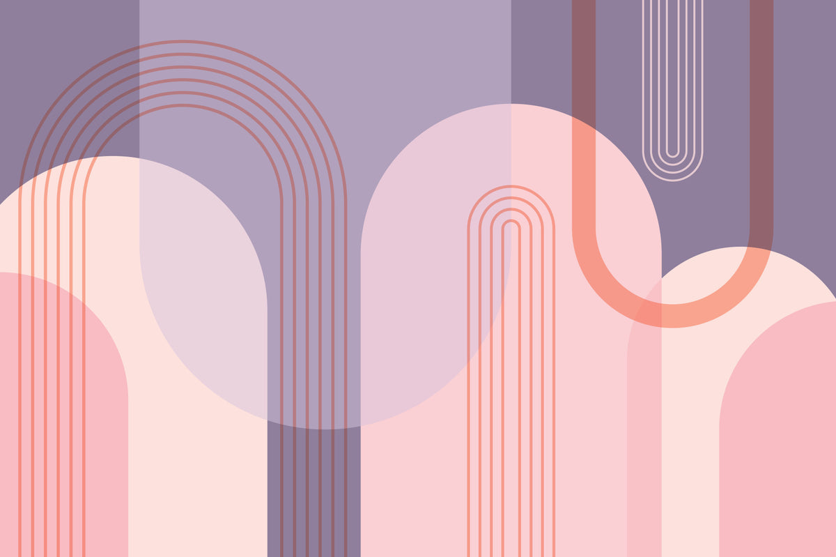 Abstract Arches in Pink and Purple in your room — zoomed
