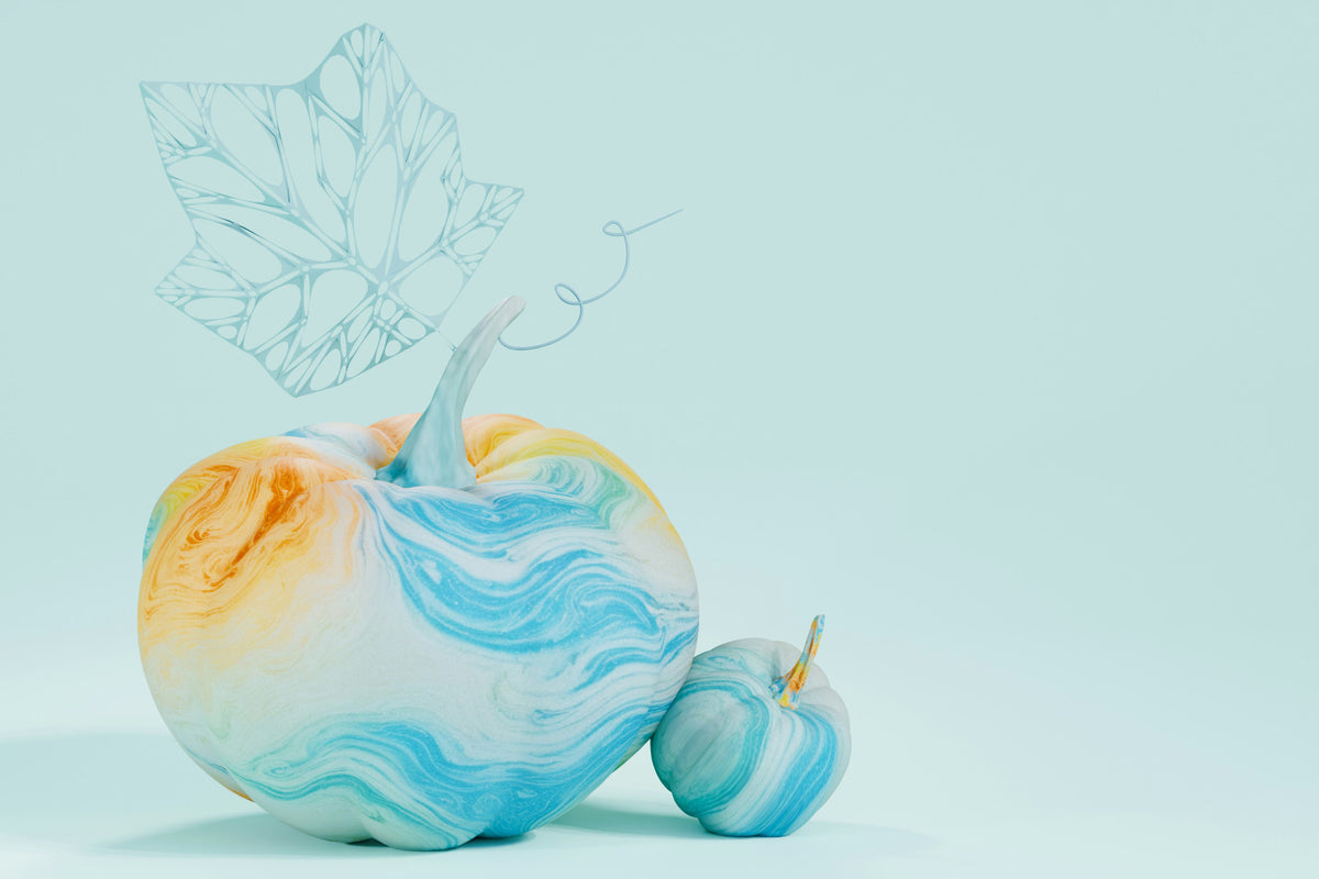 Whimsical Watercolour Pumpkins Wall Mural in your room — zoomed
