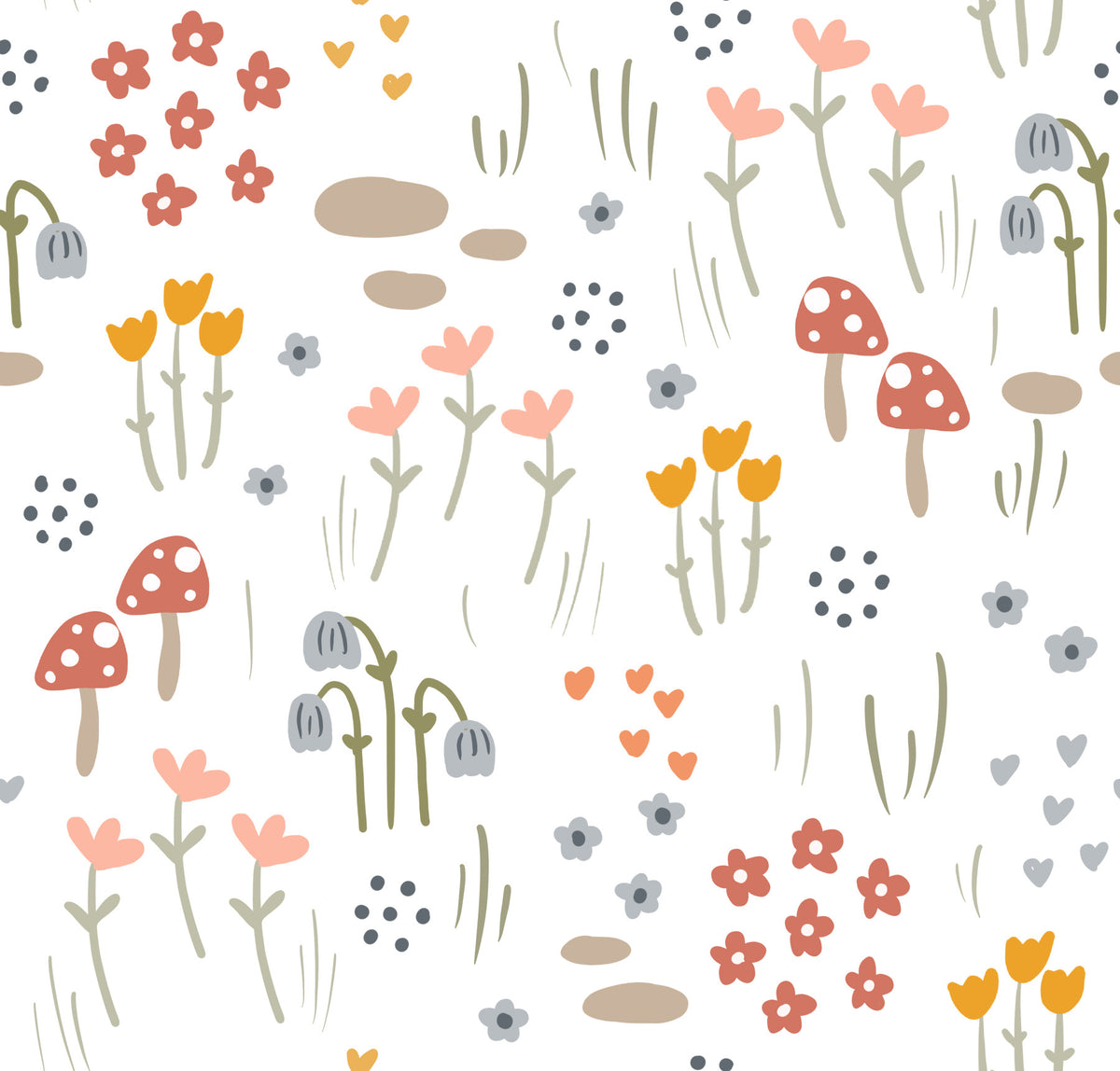 Mushroom Meadow Wallpaper⁠ in your room — zoomed
