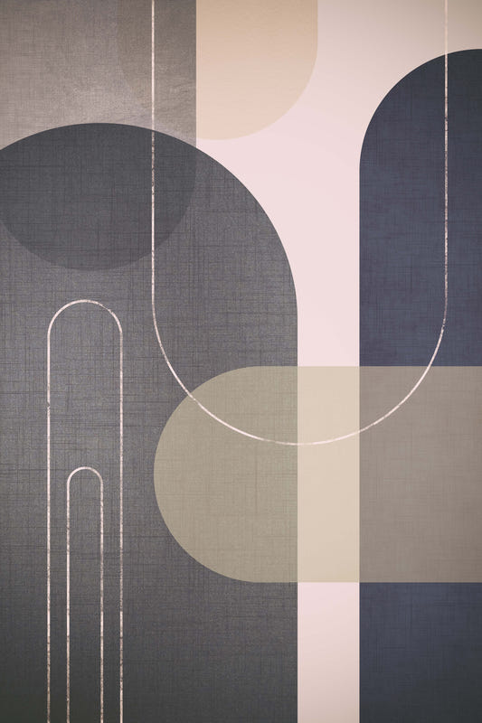Modern Mid Century Linen  Wall Mural